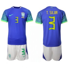 Brazil Thiago Silva 3 Dječji Gostujući Nogometni Dresovi World Cup 2022